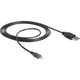 Delock usb-a > micro-usb-b met led kabel (zwart, 1,5 meter)