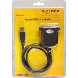 Delock usb-a 1.1 naar parallel kabel (zwart, 0,8 meter) - afbeelding 2