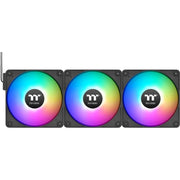 Thermaltake ct120 ex reverse argb sync pc cooling fan (3-fan pack) case fans (zwart, 3 stuks, 120 x 120 x 25 mm, pwm) - afbeelding 1