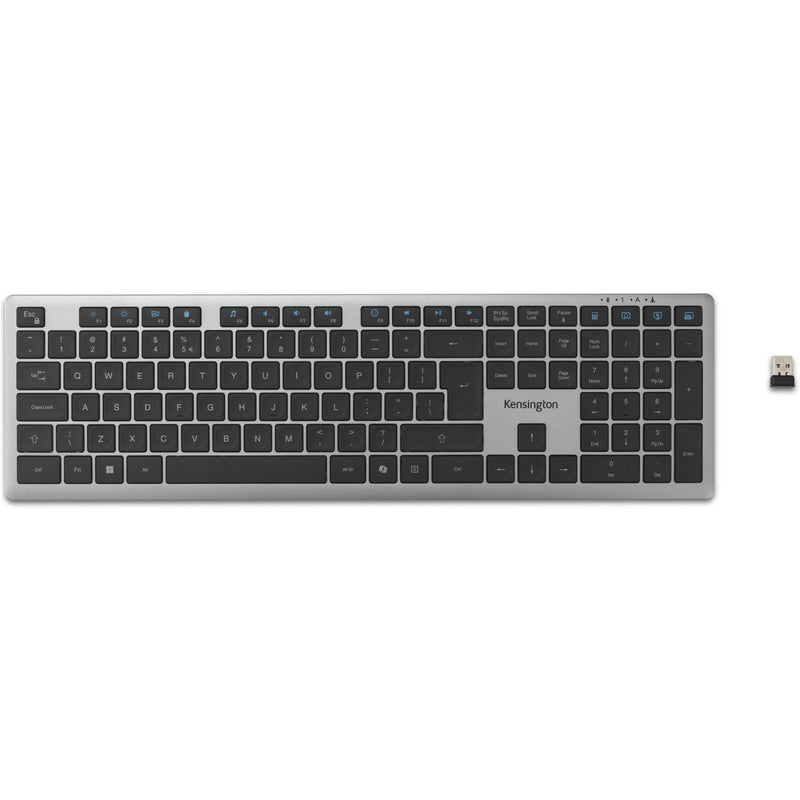Kensington kb535 eq rechargeable multi-device keyboard (us-international lay-out (qwerty), scissor switches, 100%, usb, 2,4 ghz, bluetooth 5.4)