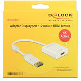 Delock displayport > hdmi adapter (wit, 0,2 meter, 4k) - afbeelding 2