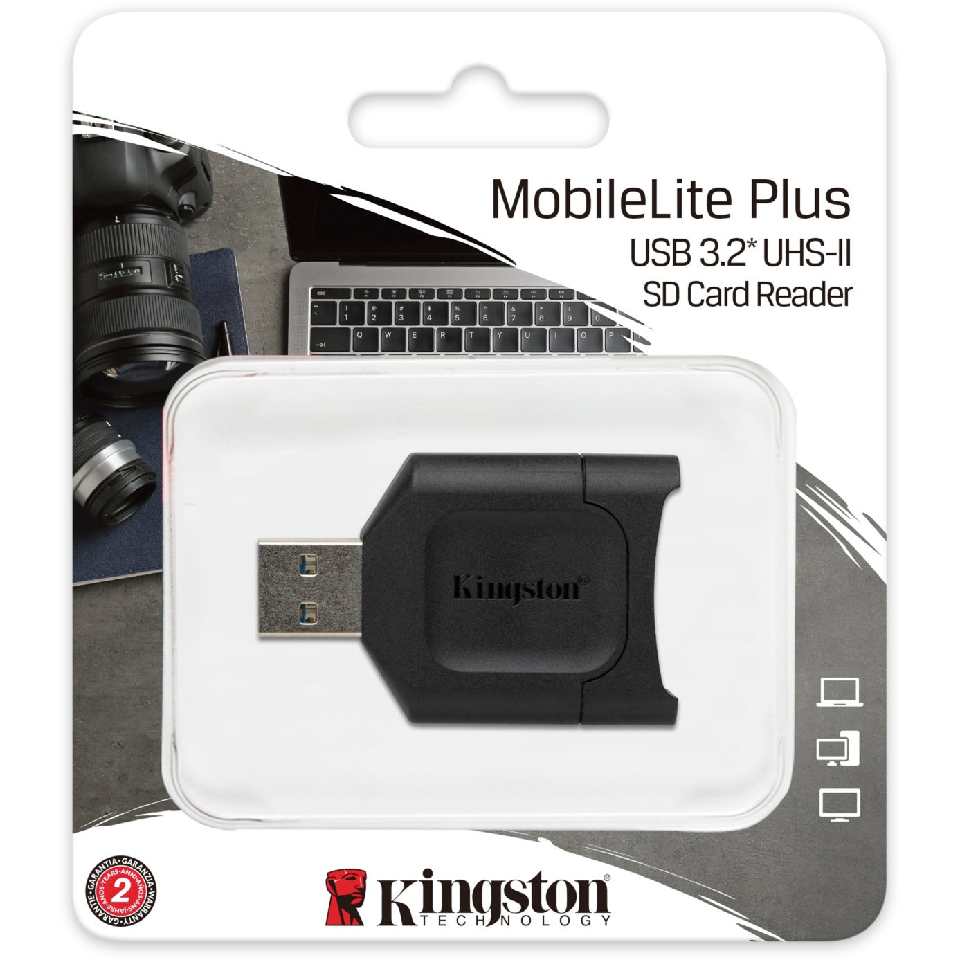 Kingston mobilelite plus sd reader kaartlezer (zwart, usb 3.2 gen 1)
