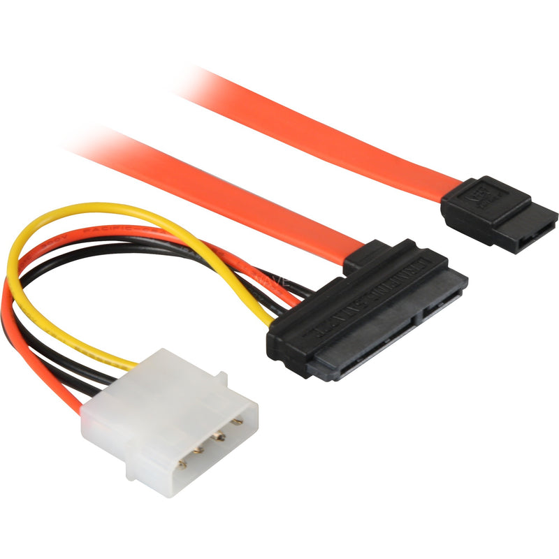 Goobay s-ata 2-in-1 datakabel + stroomadapter (oranje, 0,5 meter)