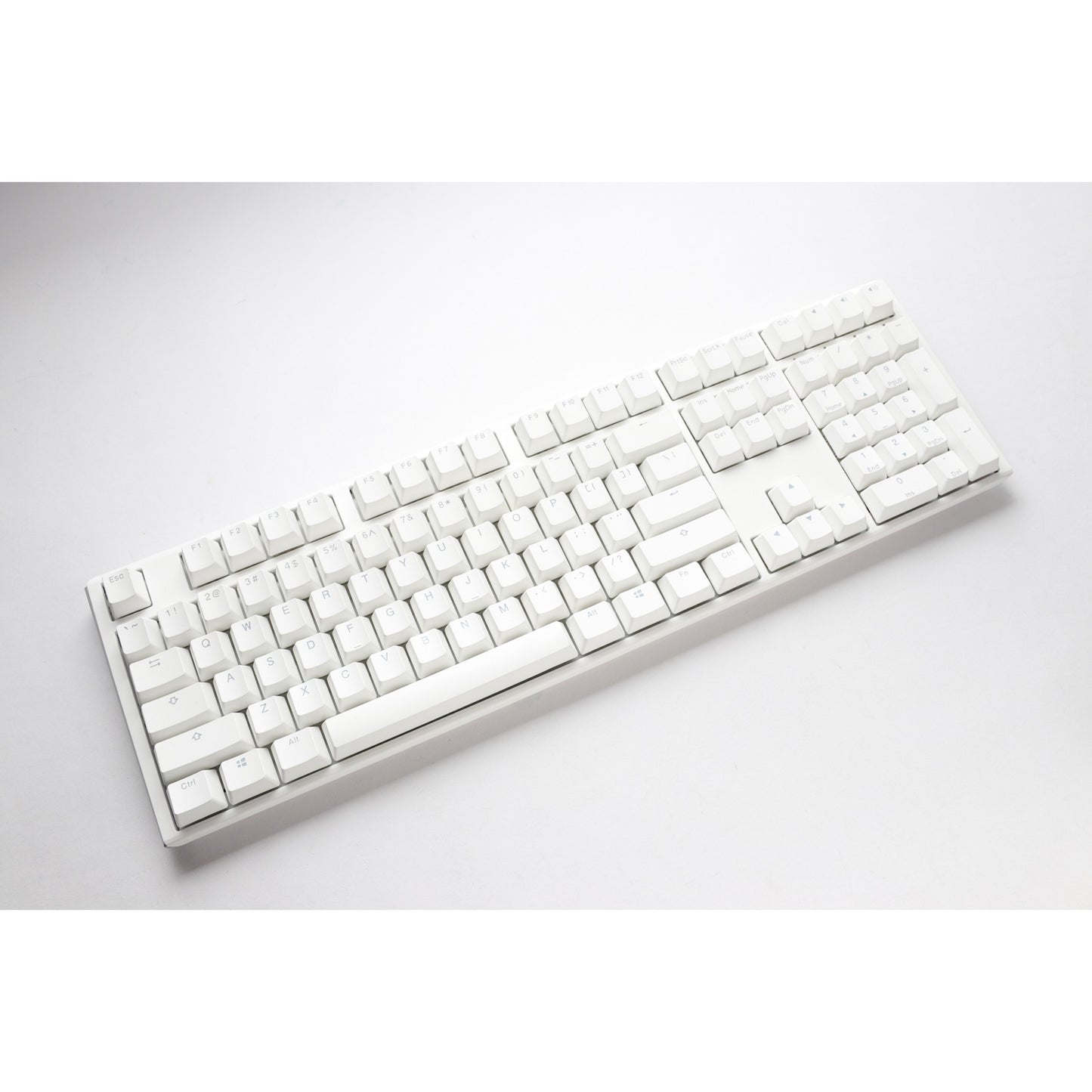 Ducky one 3 classic pure white rgb mechanisch toetsenbord (wit, us lay-out (qwerty), cherry mx silent red, 100%, rgb led, double-shot pbt, hot-swappable, quack mechanics)