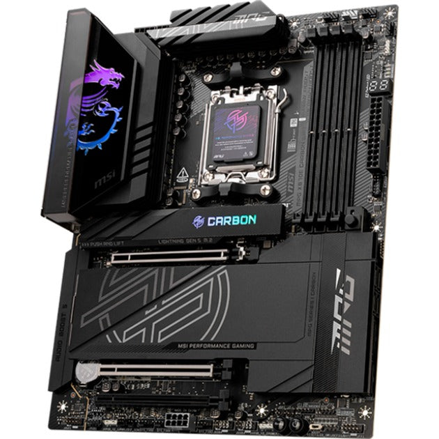 Msi mpg x870e carbon wifi socket am5 moederbord (raid, 5gb-lan, 2,5gb-lan, wi-fi 7, bt, sound, atx)