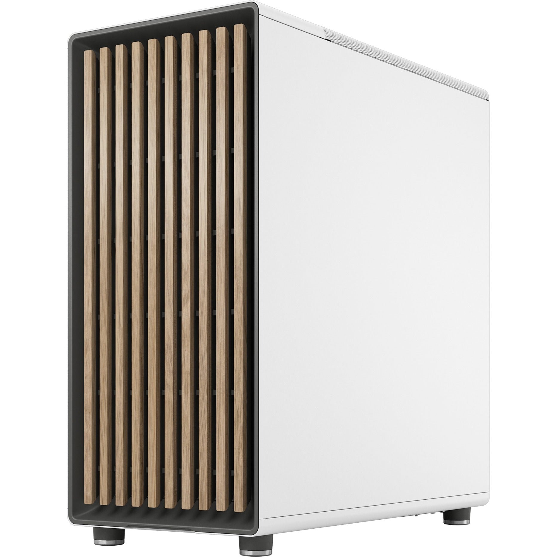 Fractal design north midi tower behuizing (wit houtkleur | 2x usb-a | 1x usb-c | tempered glass)