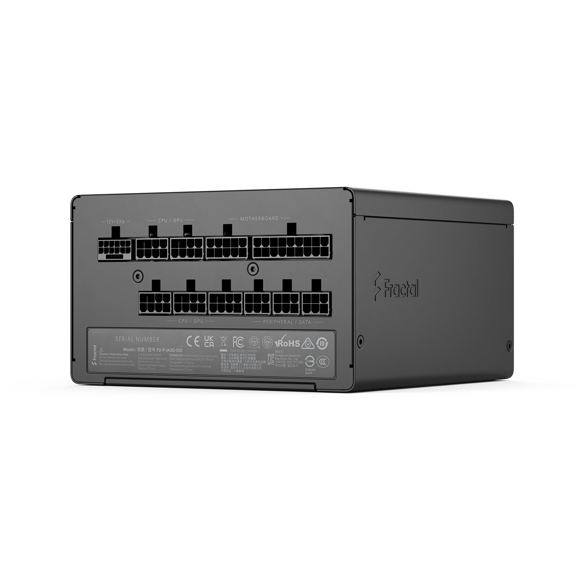 Fractal design ion gold 3 modulaire 1000 watt voeding (zwart, 1x 12v-2x6, 3x pcie)