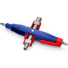 Knipex stiftschakelkastsleutel 00 11 07 dopsleutel (blauw rood, lengte 145 mm)