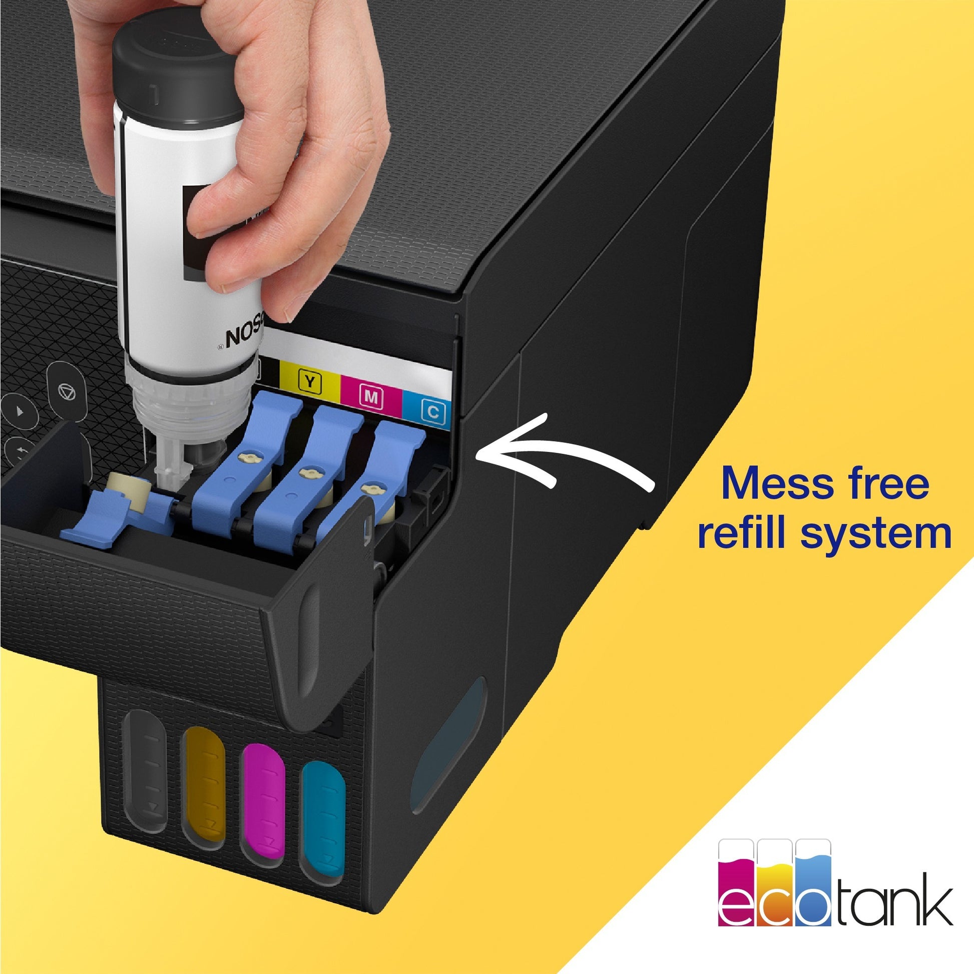 Epson ecotank et-2870 a4 multifunctionele wi-fi-printer met inkttank all-in-one inkjetprinter (zwart, scannen, kopiëren, inclusief tot 3 jaar inkt)
