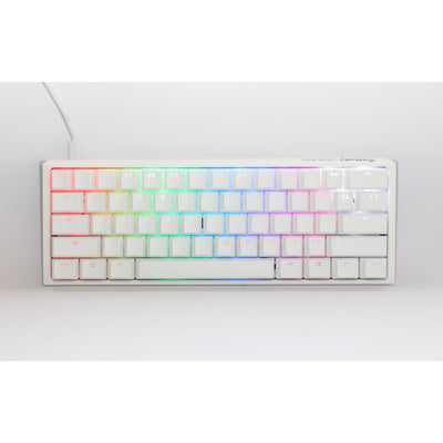 Ducky one 3 classic pure white mini rgb mechanisch toetsenbord (wit, us lay-out (qwerty), cherry mx red, 60%, rgb led, double-shot pbt, hot-swappable, quack mechanics)