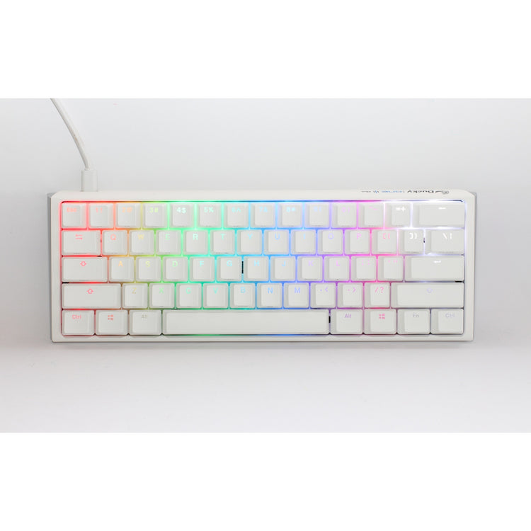 Ducky one 3 classic pure white mini rgb mechanisch toetsenbord (wit, us lay-out (qwerty), cherry mx red, 60%, rgb led, double-shot pbt, hot-swappable, quack mechanics)