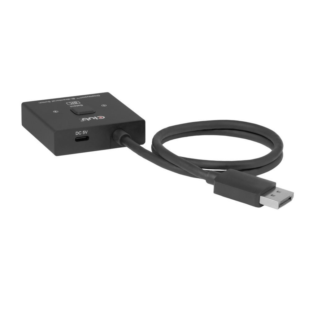 Club 3d 2-in-1 bidirectionele displayport switch (zwart, 8k)