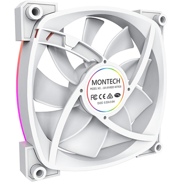 Montech ax140 fan pwm rgb case fan (wit, 140 x 140 x 25 mm)