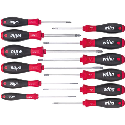 Wiha schroevendraaierset 302hk12 | 12-delig sleuf ph pzd tx | meercomponentengrepen | ronde kling | 1 stuk - 41002