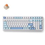 Mchose g98 pro blue flame orange wireless tri-mode custom mechanical rgb gaming toetsenbord (wit, us lay-out (qwerty), ttc flame orange, rgb, hot swap, double-shot pbt, draadloos | bluetooth | usb-c) - afbeelding 1