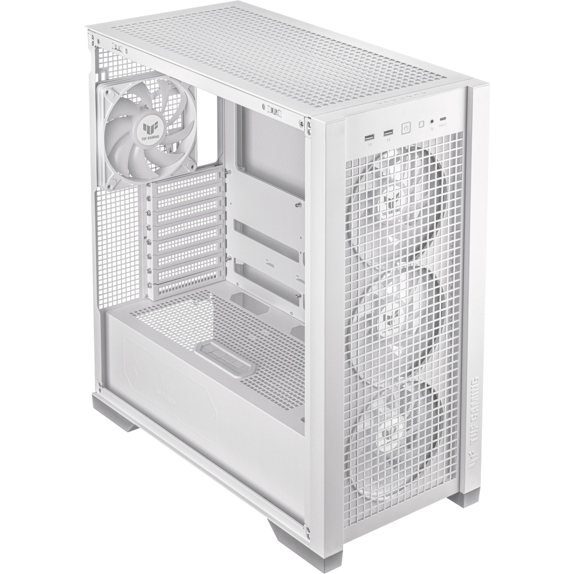 Asus tuf gaming gt302 argb midi tower behuizing (wit | 2x usb-a | 1x usb-c | rgb | tempered glass)