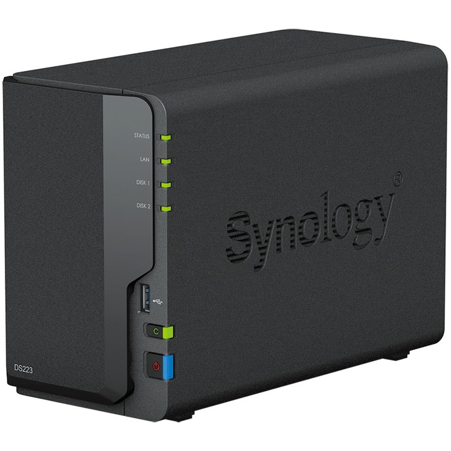 Synology diskstation ds223 nas (zwart, 1x 1gbe lan, 3x usb 3.2 gen 1)