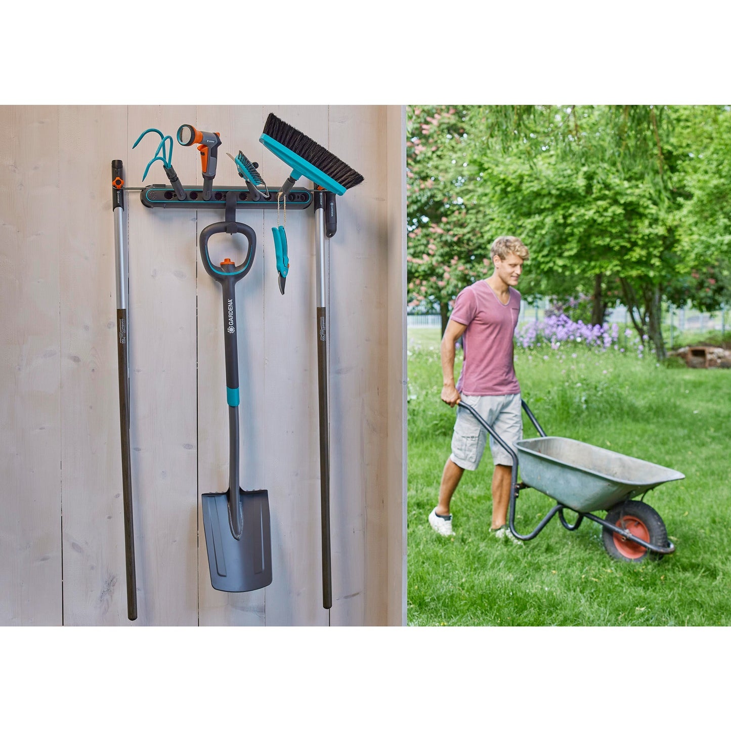 Gardena combisystem gereedschapsrek flex houder (donkergrijs turquoise)