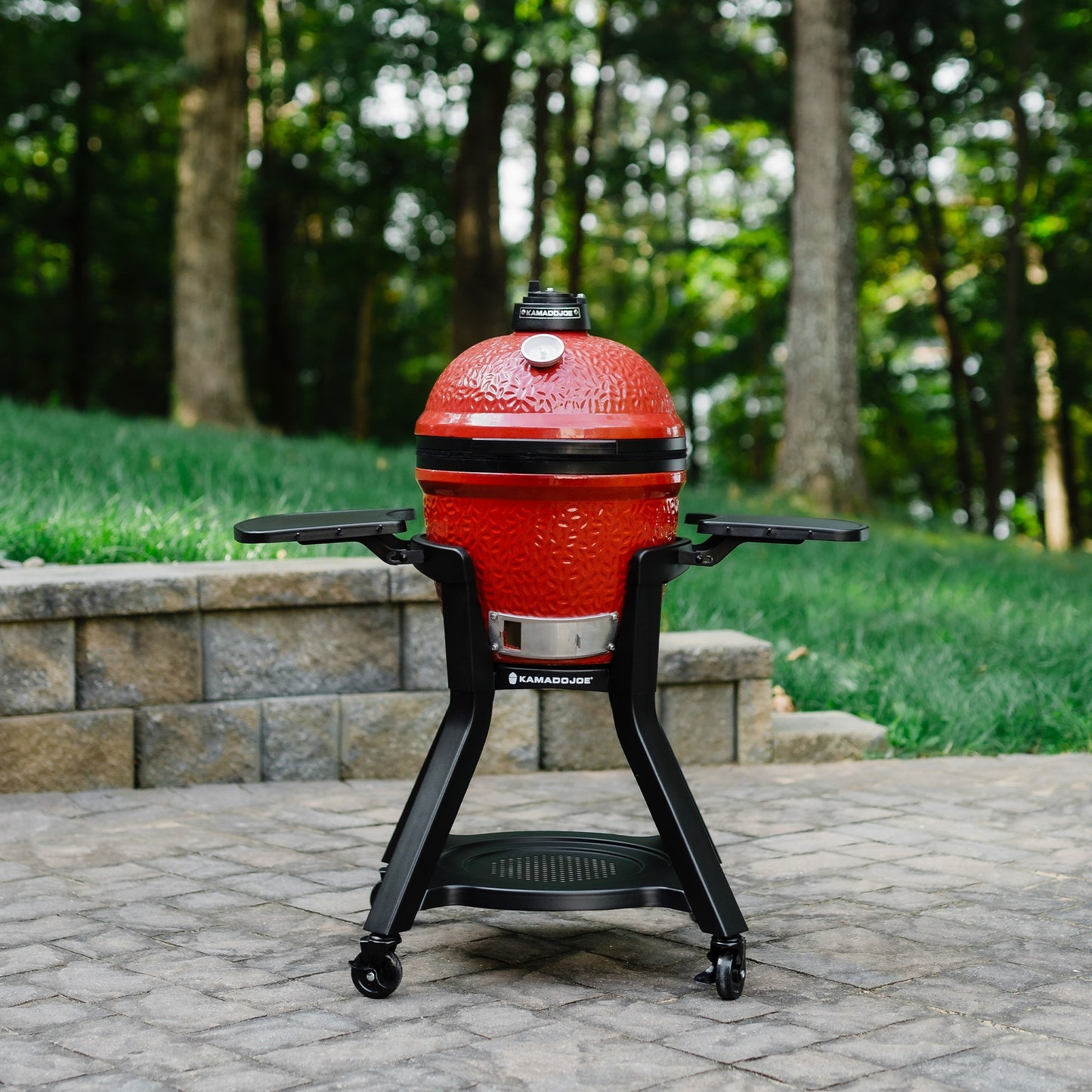 Kamado joe joe jr®-kar met zijtafels barbecuewagen (zwart)