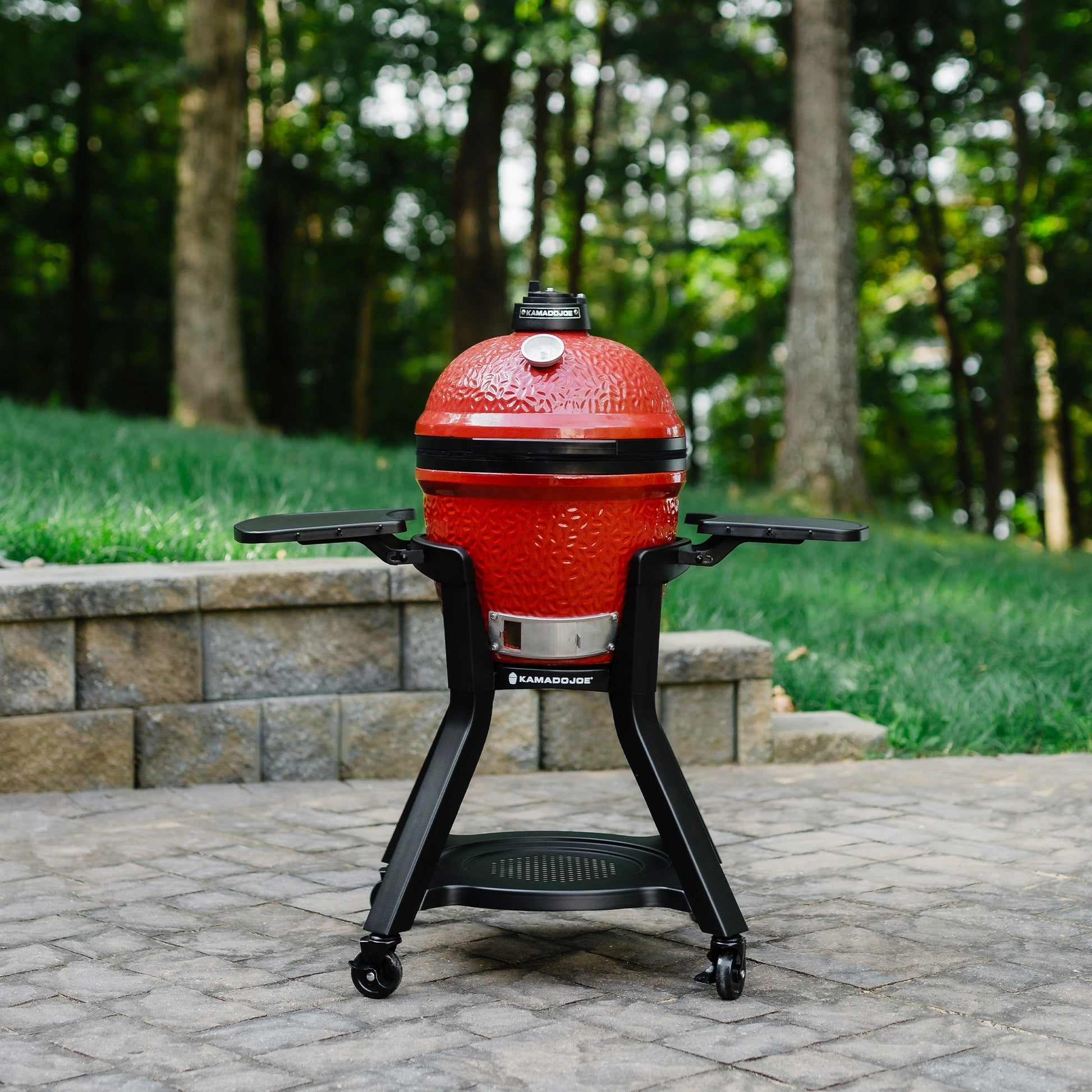 Kamado joe joe jr®-kar met zijtafels barbecuewagen (zwart)