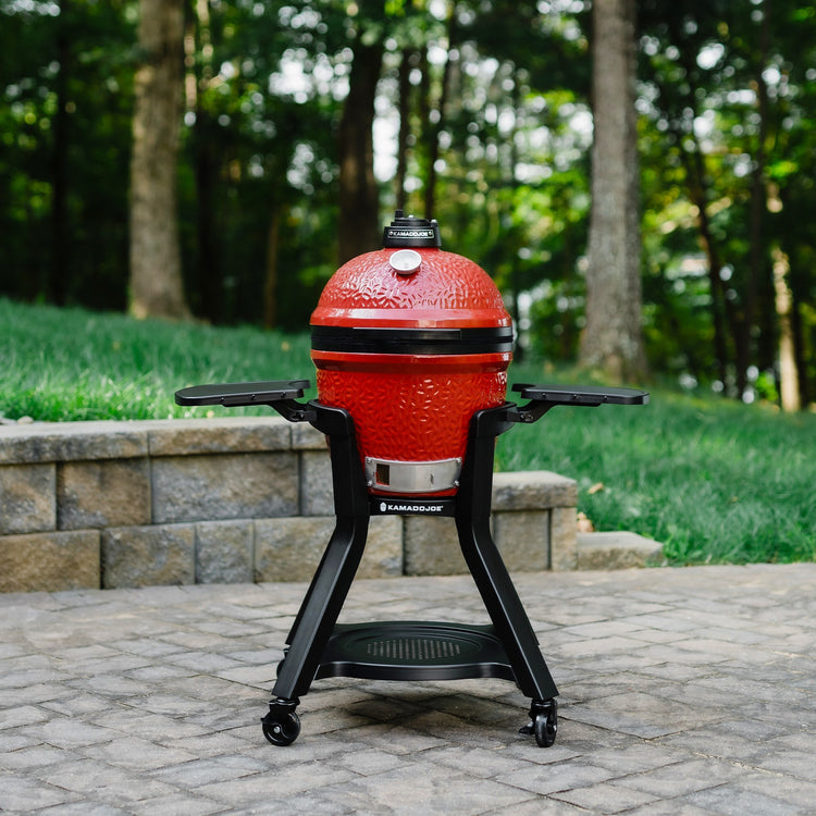 Kamado joe joe jr®-kar met zijtafels barbecuewagen (zwart)
