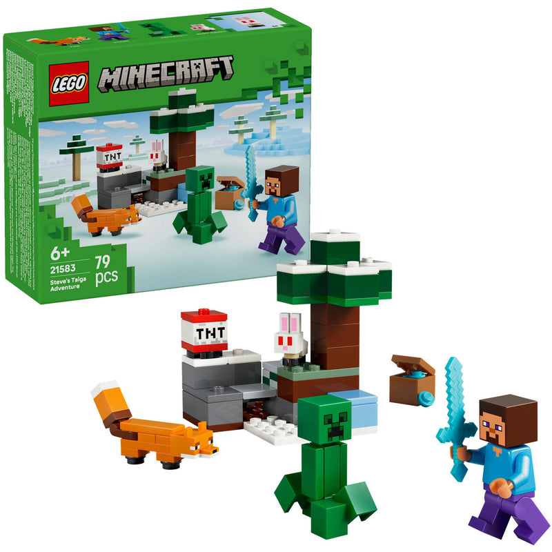 Lego minecraft - steve's taiga-avontuur constructiespeelgoed (21583)