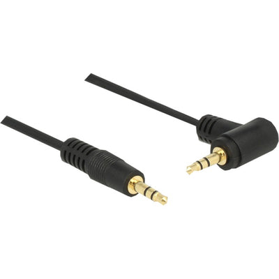 Delock 3,5 mm naar 3,5 mm 90° kabel (zwart, 1 meter)
