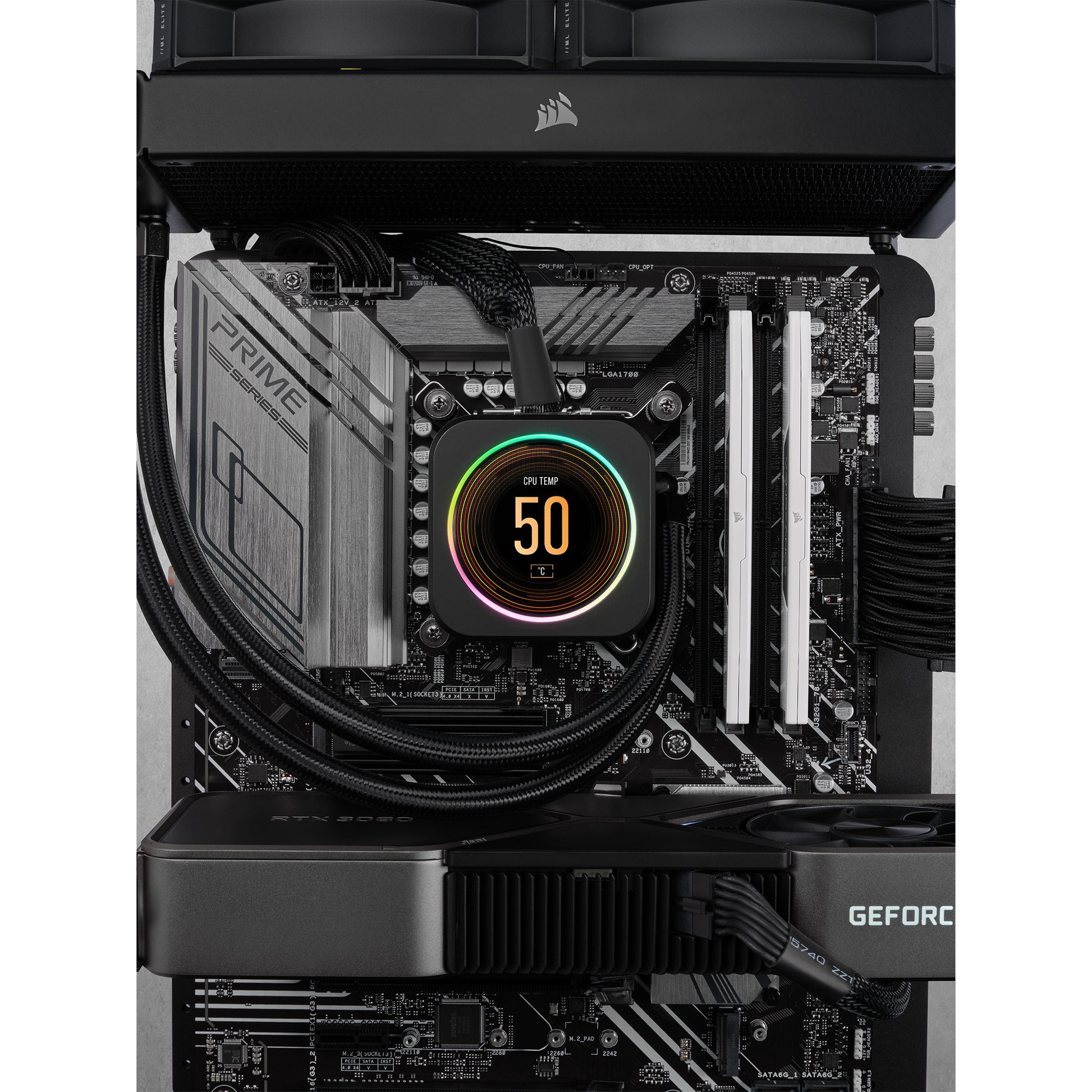 Corsair vengeance rgb 32 gb ddr5-6000 (2x 16 gb) werkgeheugen (zwart, cmh32gx5m2d6000z38, xmp, expo)