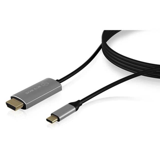 Icy box ib-cb020-c - usb-c (male) > hdmi (male) kabel (zwart, 1,8 meter)