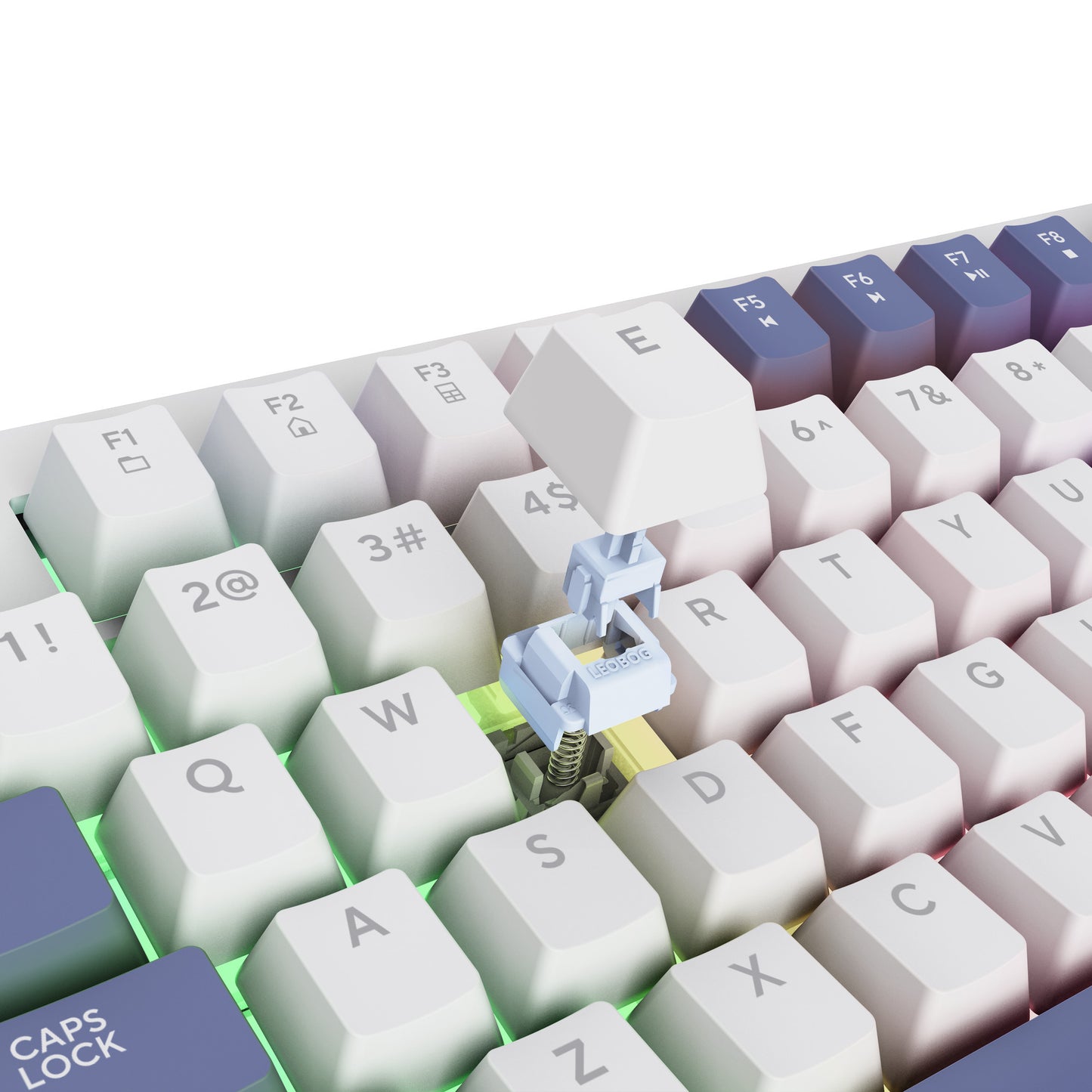 Trust gxt 872 xyra mechanisch tkl-gamingtoetsenbord (wit, us lay-out (qwerty), leobog seiya, 80% (tkl), rgb, hot swap)