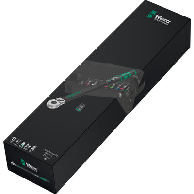 Wera click-torque c 3 set 2, 1 2 draaimomentsleutel (zwart groen, 11-delig, met omkeerbare ratel)