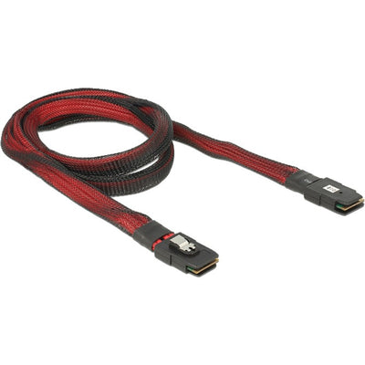 Delock mini sas sff-8087 naar mini sas sff-8087 kabel (rood zwart, 1 meter)