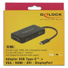 Delock usb-c > vga hdmi dvi displayport adapter (zwart, 0,15 meter)