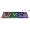 Trust gxt 867 acira 60% mini mechanisch gaming toetsenbord (zwart, us lay-out (qwerty), outemu red, 60%, rgb)