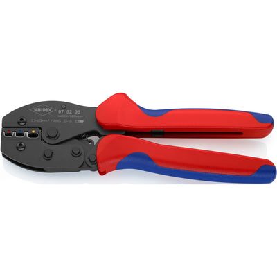 Knipex preciforce 97 52 36 sb krimptang (rood blauw, strippen, krimpen 0.5 - 6.0mm²)