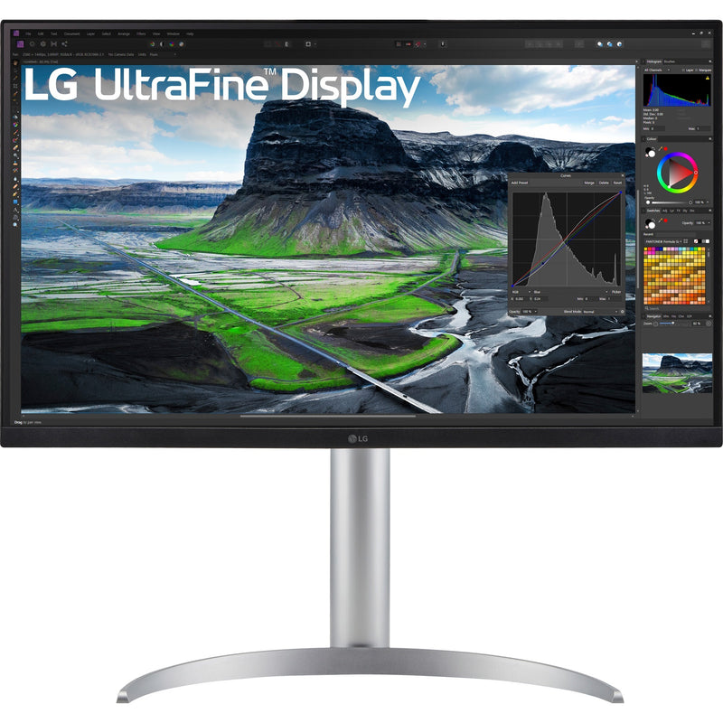 Lg ultrafine 27uq850v-w 27 4k ultra hd monitor (wit zilver, 1x displayport, 2x hdmi, 1x usb-c, 2x usb-a)
