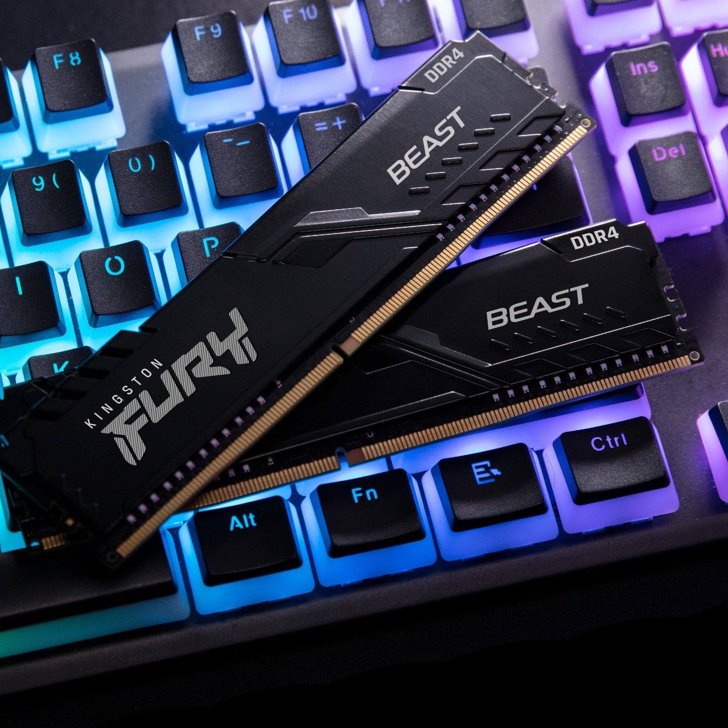 Kingston fury beast 16 gb ddr4-3600 (2x 8 gb) werkgeheugen (zwart, kf436c17bbk2 16, xmp 2.0)