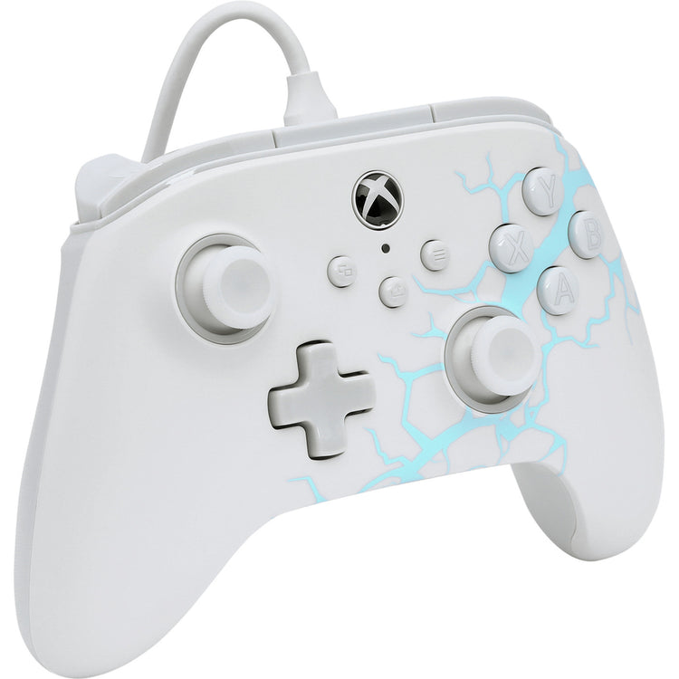 Powera advantage controller met kabel voor de xbox series x|s - poolijs (wit blauw, xbox series x|s, xbox one, pc)