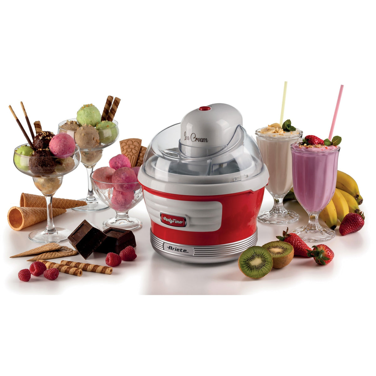 Ariete party time ijsmachine 0643 00 (rood wit)