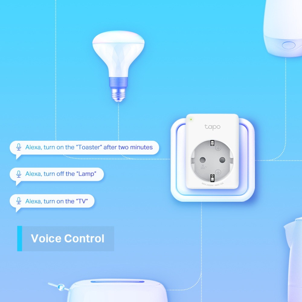 Tp-link tapo p100 mini smart wifi-stopcontact (4 pack) schakel stekkerdoos (wit, 4 stuks)