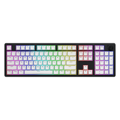 Hator skyfall wireless, gaming toetsenbord (zwart, us lay-out, hator aurum lemon, rgb, double shot abs, hot-swap, 2.4ghz bluetooth usb-c)