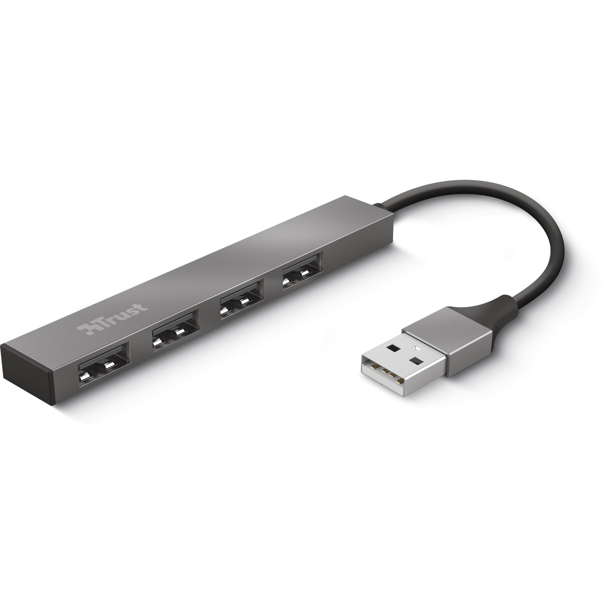 Trust halyx aluminium 4-port mini usb hub usb-hub (aluminium)