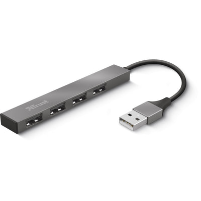 Trust halyx aluminium 4-port mini usb hub usb-hub (aluminium)