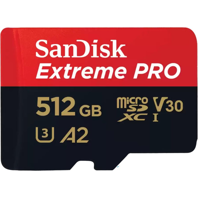 Sandisk extreme pro 512 gb microsdxc geheugenkaart (uhs-i u3, class 10, v30, a2, incl. sd adapter)