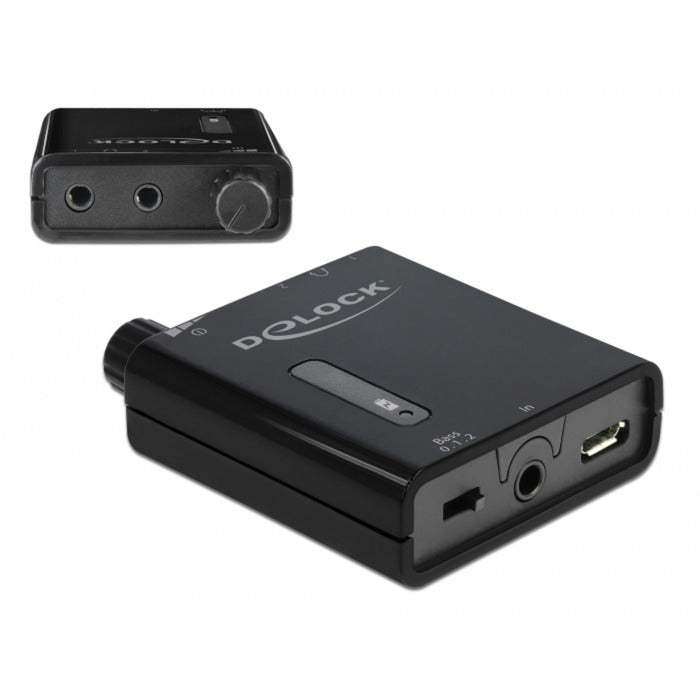 Delock portable stereo hoofdtelefoon versterker (zwart)