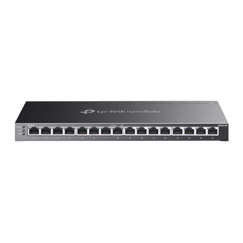 Tp-link omada sg2016p 16-poort gigabit smart switch (zwart, 8x poe+)