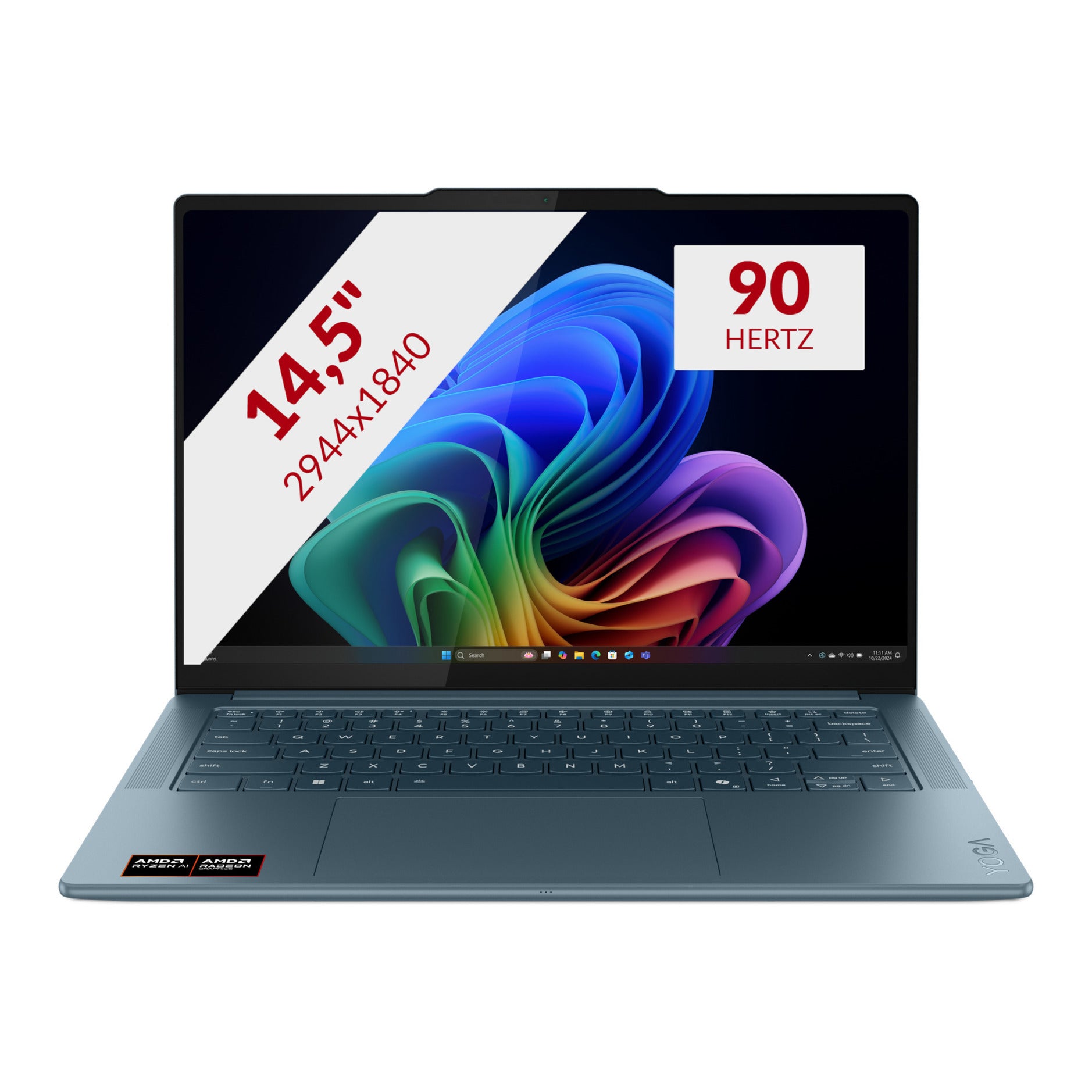 Lenovo yoga pro 7 14asp10 (83lx001mmh) 14.5 copilot+ laptop (blauwgroen | ryzen ai 9 365 | radeon 880m graphics | 32 gb | 1 tb ssd)