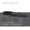 Club 3d csv-2555 7-1 usb-c naar hdmi hub (zwart, 4k60hz, pd3.1 140w, usb-a, usb-c, lan, microsd)
