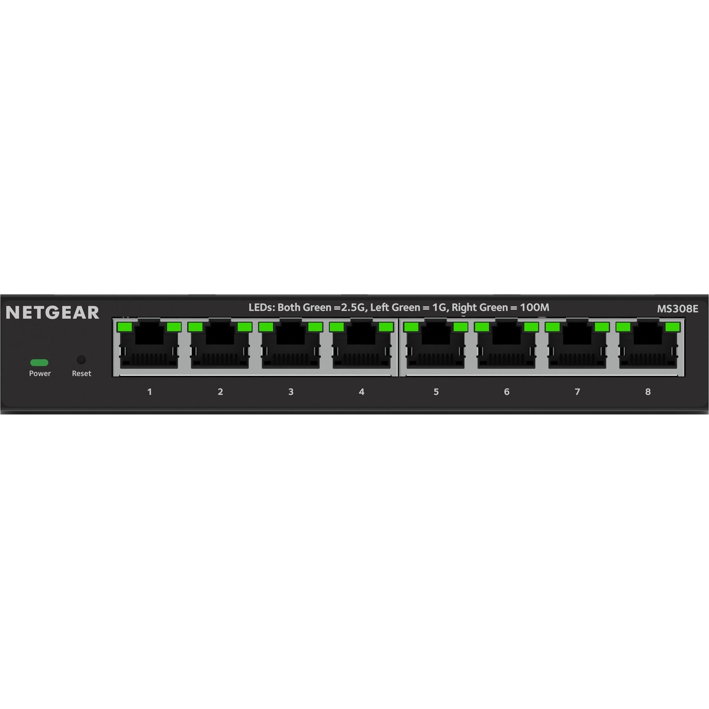 Netgear 8-port 2.5g multi-gigbit ethernet plus switch (ms308e) (zwart, managed)