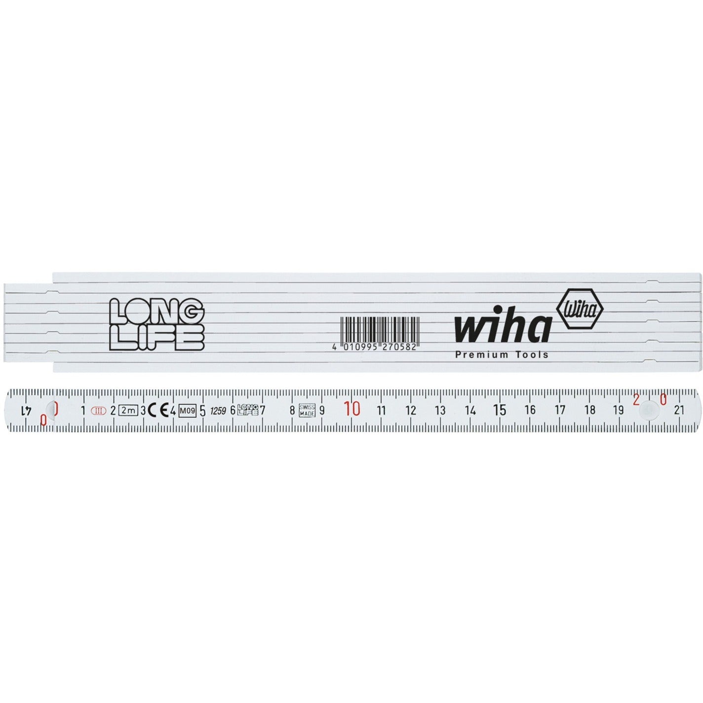 Wiha duimstok longlife 2 m meetlat (wit)